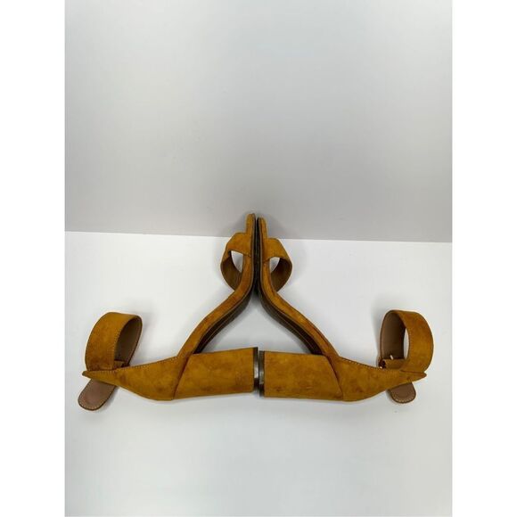 Aerosoles Sandals Womens Size 5 Tan Faux Suede Ankle Strap Open Toe Block Heel - Picture 8 of 10